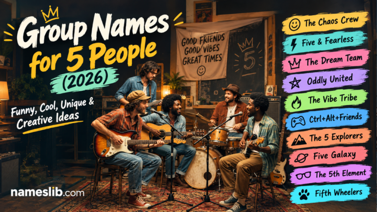 270+ Group Names for 5 People (2026): Funny, Cool, Unique & Creative Ideas