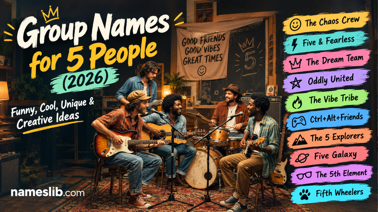 270+ Group Names for 5 People (2026): Funny, Cool, Unique & Creative Ideas